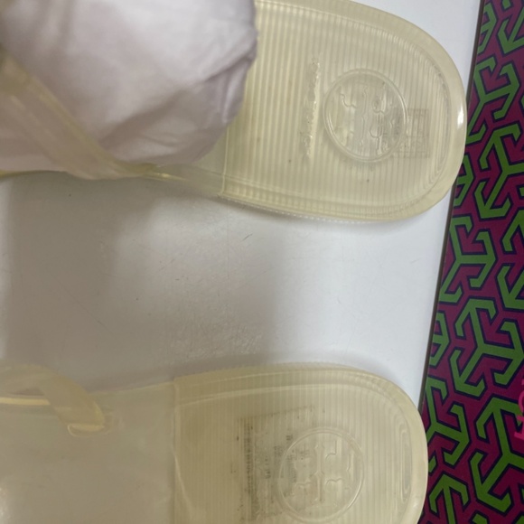 Tory burch clear with white jelly sandals size 7 - Picture 3 of 5